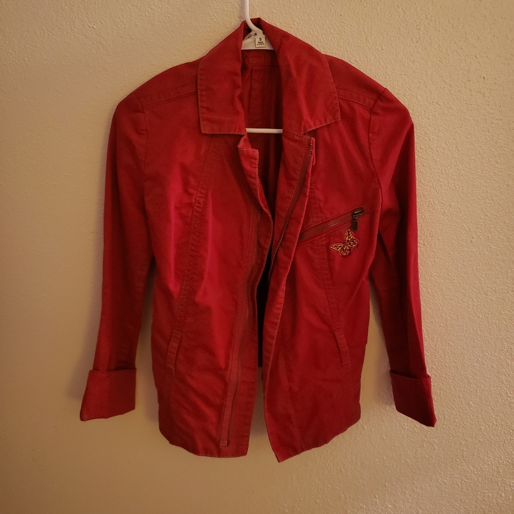 CAbi Red Denim Jacket